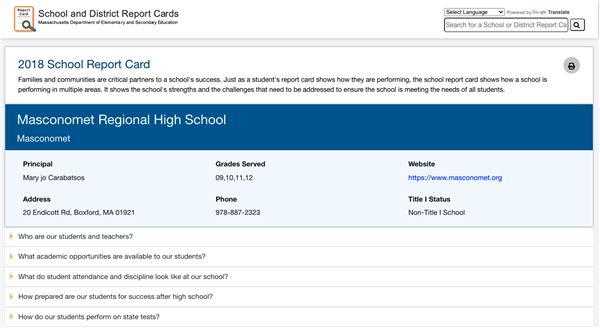 2018 School Report Card